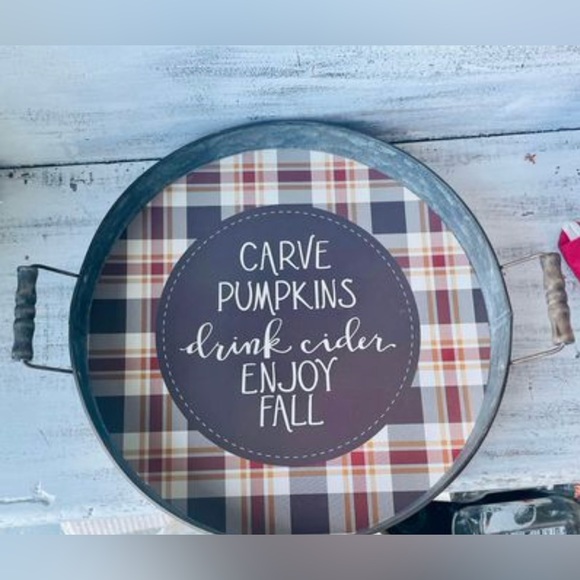 *Carve Pumpkins Galvanized Metal Tray - Picture 3 of 10